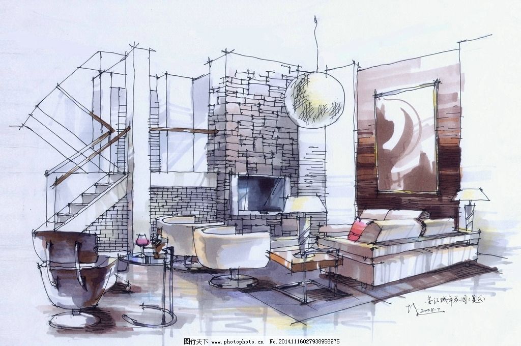 室內(nèi)設(shè)計手繪與裝飾材料的藝術(shù)融合